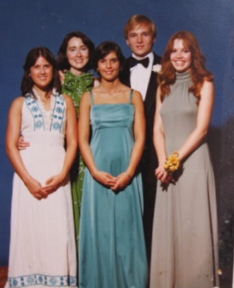 Remember Carlsons Ice Cream Parlor?  We all worked there.  Thats Dave and Sue.  They came to one of our formals.  In the front is Loreese, Laurie and me.