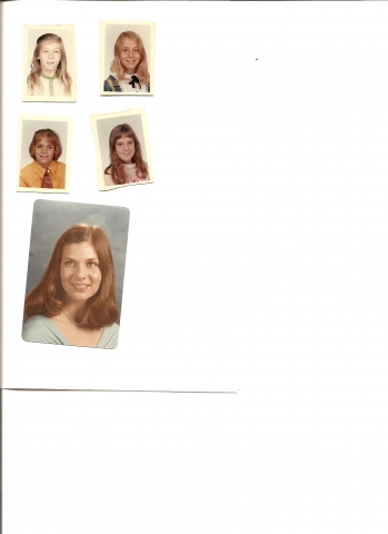 Cheryl Fetterman, Teri White, Gayle Falkowski, and Susan Hahn. Below is Kathy Raines from high school (she went to a Babtist HS after 9th grade).